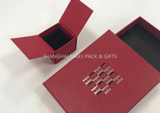 Chiny Little Red Fancy Box z biżuterią Tylko dla pierścieni Logo Drukowanie Papieru Owijanie 2 strony otwarte dostawca